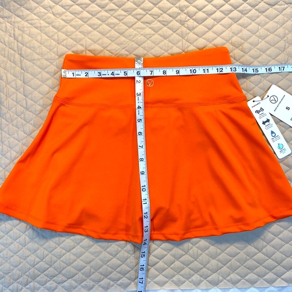VOGO GOLF & Tennis Skirt. Size Small. Spicy Orange. New. 8% Spandex. - Picture 5 of 6